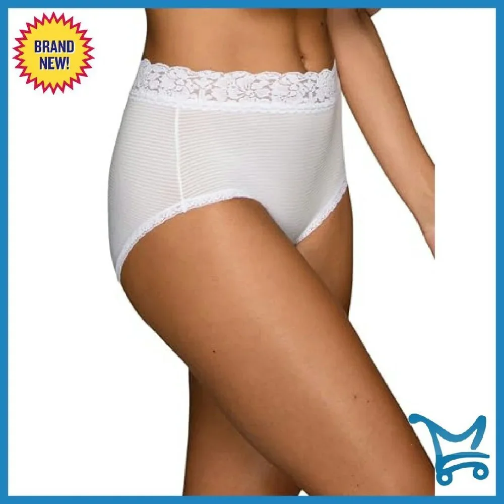 Silky Lace Brief Panties 3-Pack, Superior Stretch, No-Pinch Waistband